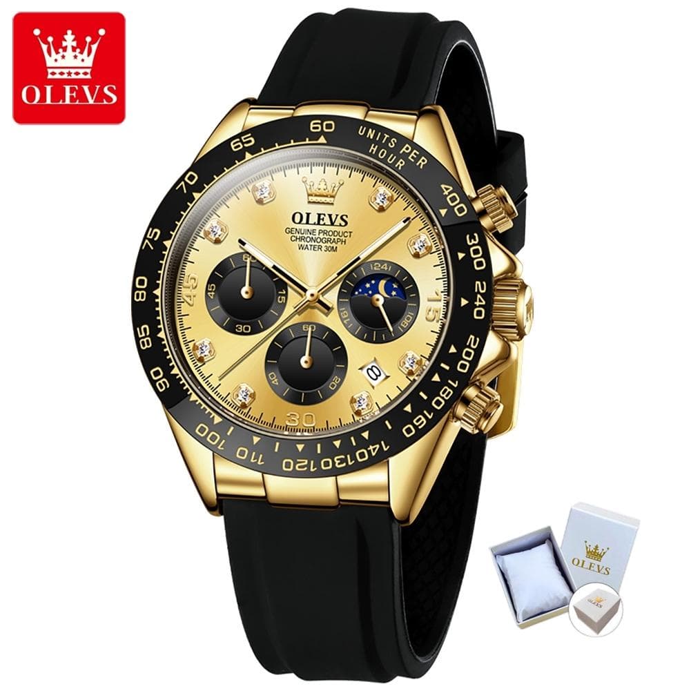 OLEVS New Top Men's Watch Silicone Multi -function Quartz Men's Watch High -end Watch