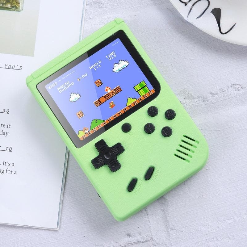 Macaron Mini Retro Handheld Game Console 500 In One Game Double Children's Home TV Nostalgic 10cm by 14cm by 5cm green