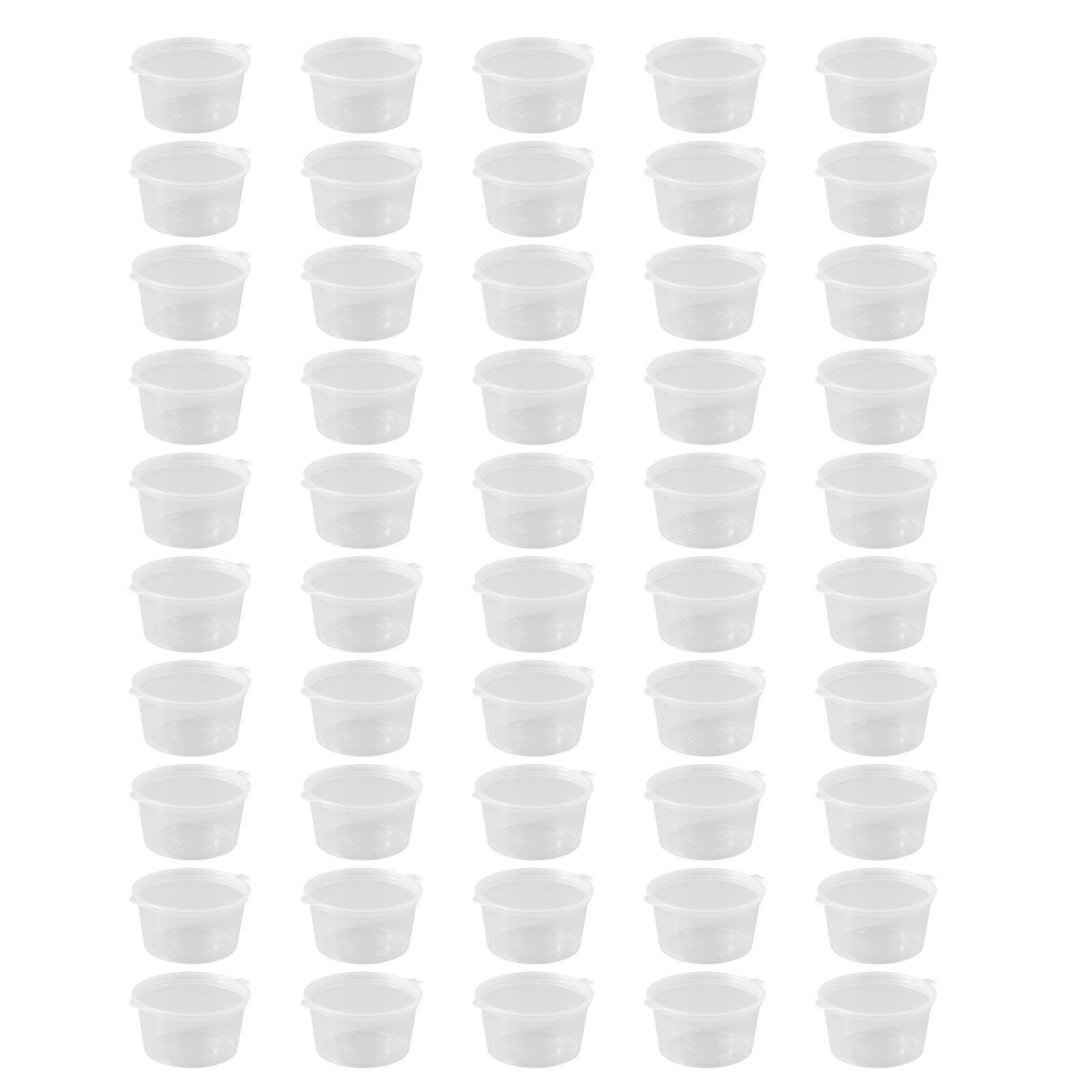 50pcs Clear Portion Cups with Lids Stackable Round Leakproof 50ML Plastic Sauce Cup Condiment Cups