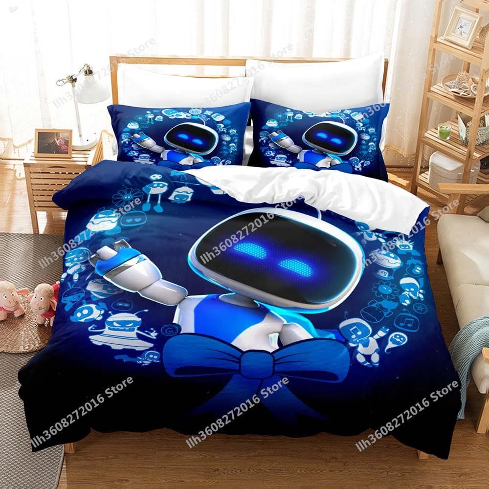 ASTRO BOT Bedding Set Single Twin Full Queen King Size Bed Set Adult Kid Bedroom Duvetcover Sets 3D Print Anime Bed Sheet S EU Double(200x200cm)