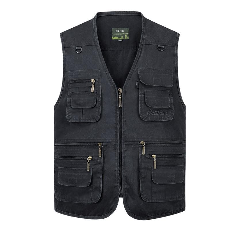 L-6XL Big Size New Men Multi Pocket Cotton Vest Casual with Many 14 Pockets Sleeveless Jackets Male Outdoor Photograph Waistcoat 6XL