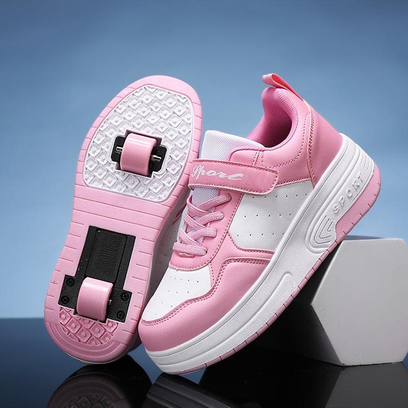 Double-wheeled Runaway Shoes, Autumn and Winter Pulley Shoes with Wheels on The Sole, Automatic Skates 39