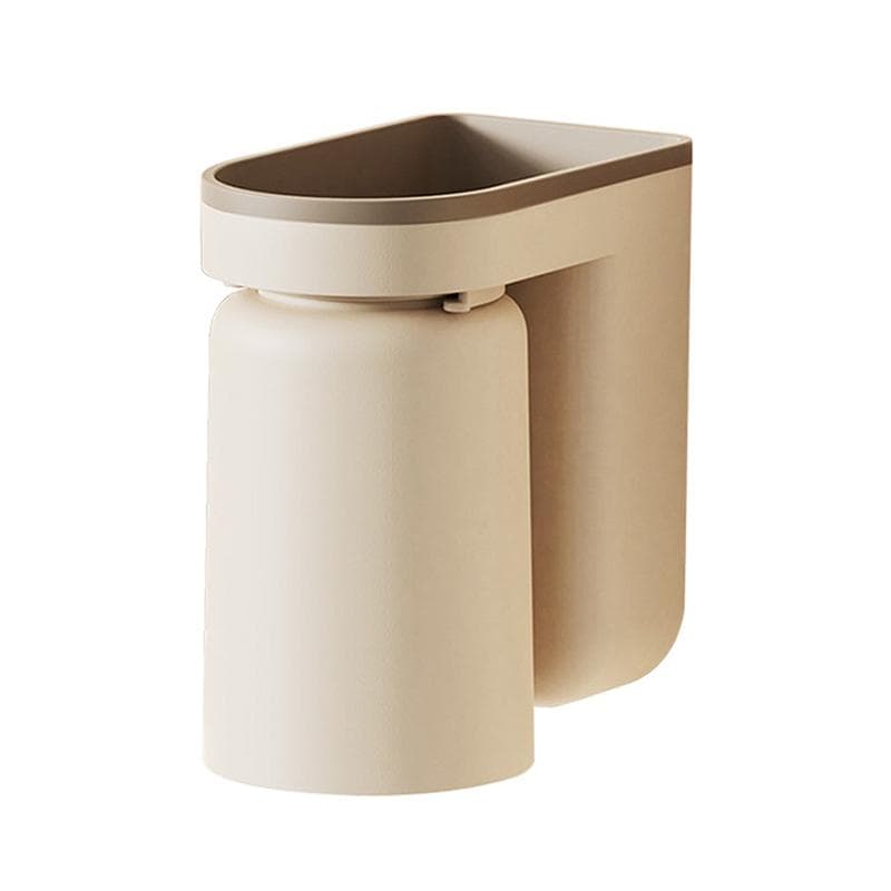 Multifunctional Toothbrush Rack Punch-free Wall-mounted Mouthwash Cup Toothbrush Cup Bathroom Storage Shelf Holder Accessories beige