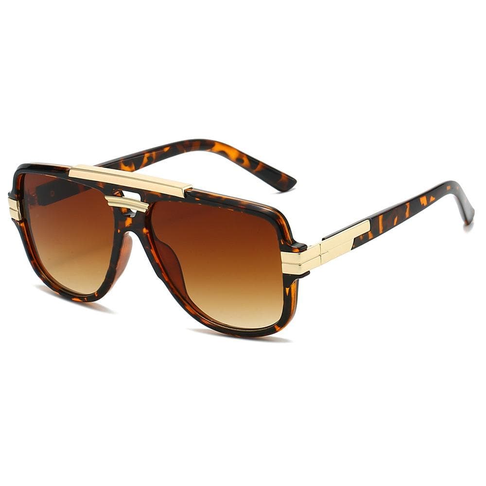 Vintage Oversized Pilot Sunglasses Luxury Brand Designer Sun Glasses Punk Big Frame Double Bridge Shades For Women Men