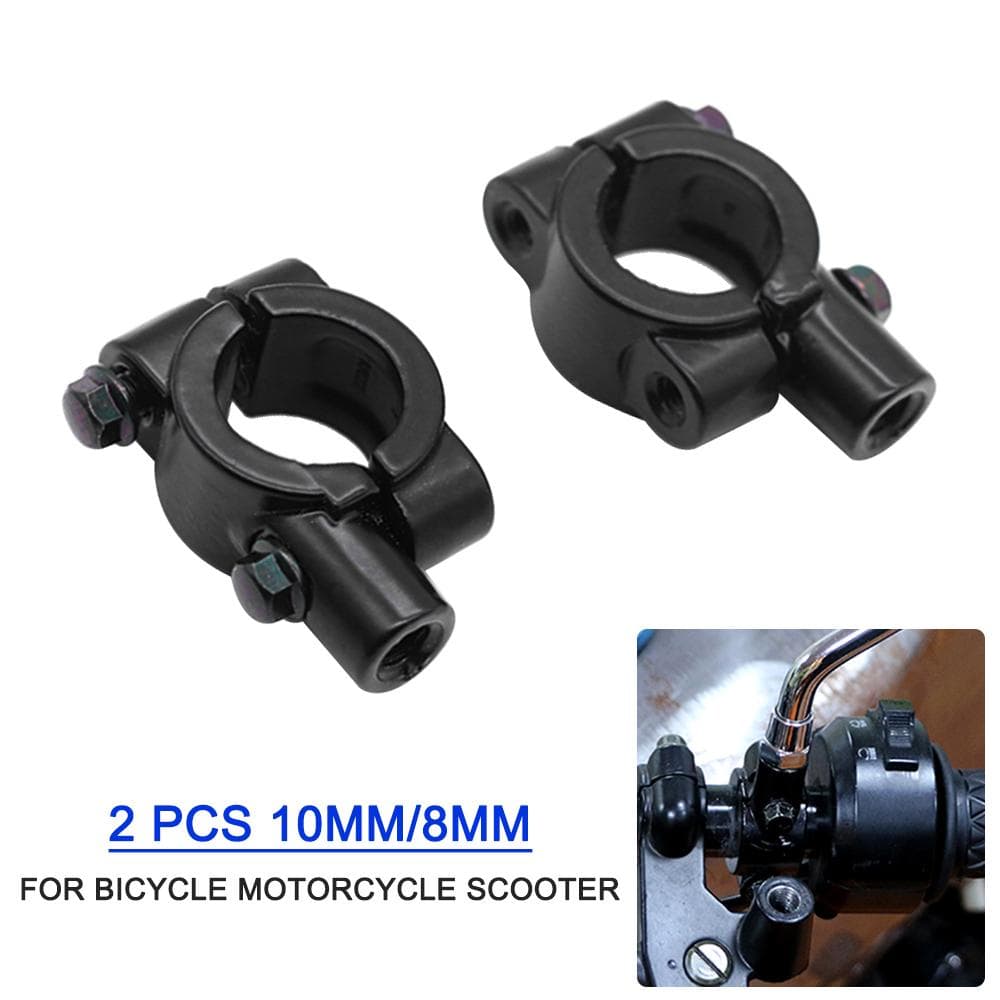 Handlebar Mirror Mount Clamp Aluminum Handlebar Rearview Side Mirrors Adapter Holder Clamp black