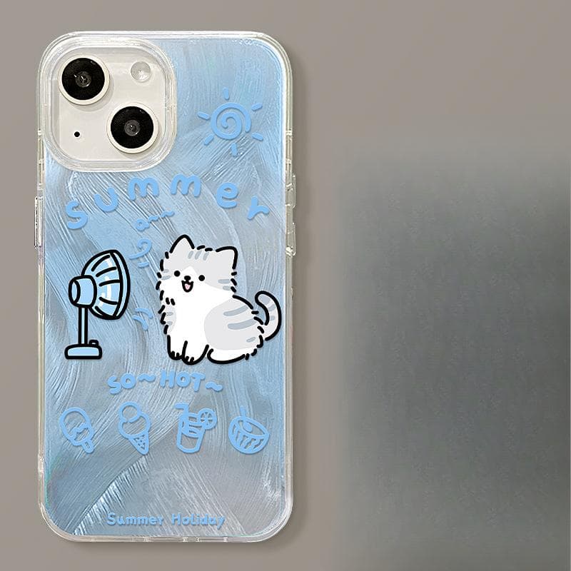 Applicable To Apple 15 Feather Yarn Mobile Phone Case Iphone14promax Cute Fan Puppy Invisible Bracket 13 Full Package iPhone SE (2nd Generation)