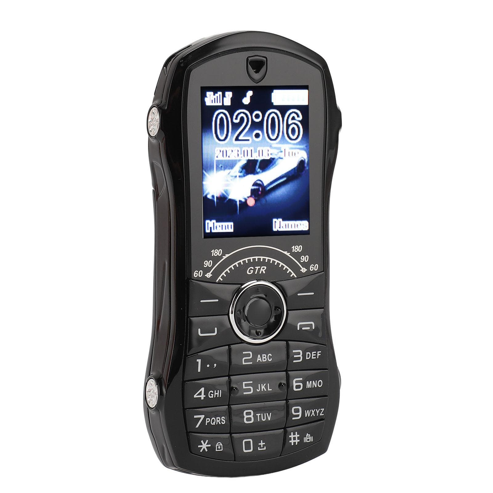 1.8inch Car Shape Big Button Seniors Cell Phone Dual Cards Dual Standby Clear Sound 9 Dial Numbers black