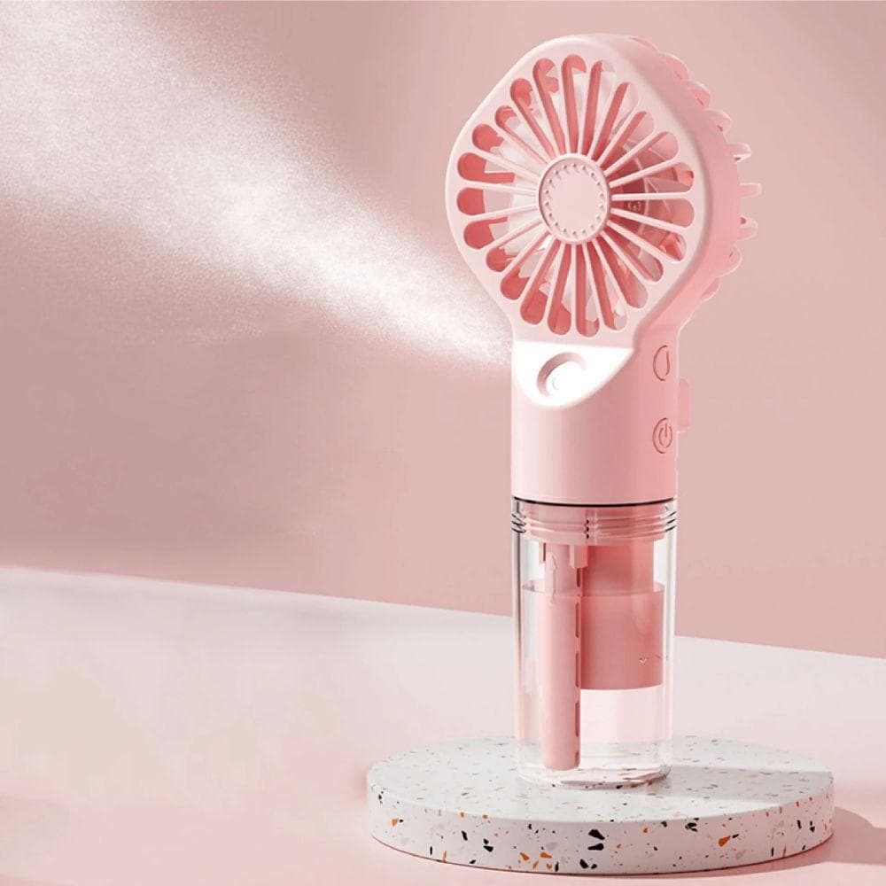 1pc Portable Handheld Spray Fan,Water Spray Mist Fan,Student Dormitory Mini Fan,Summer Supplies, Cooling Tools,Outdoor Small Fan pink