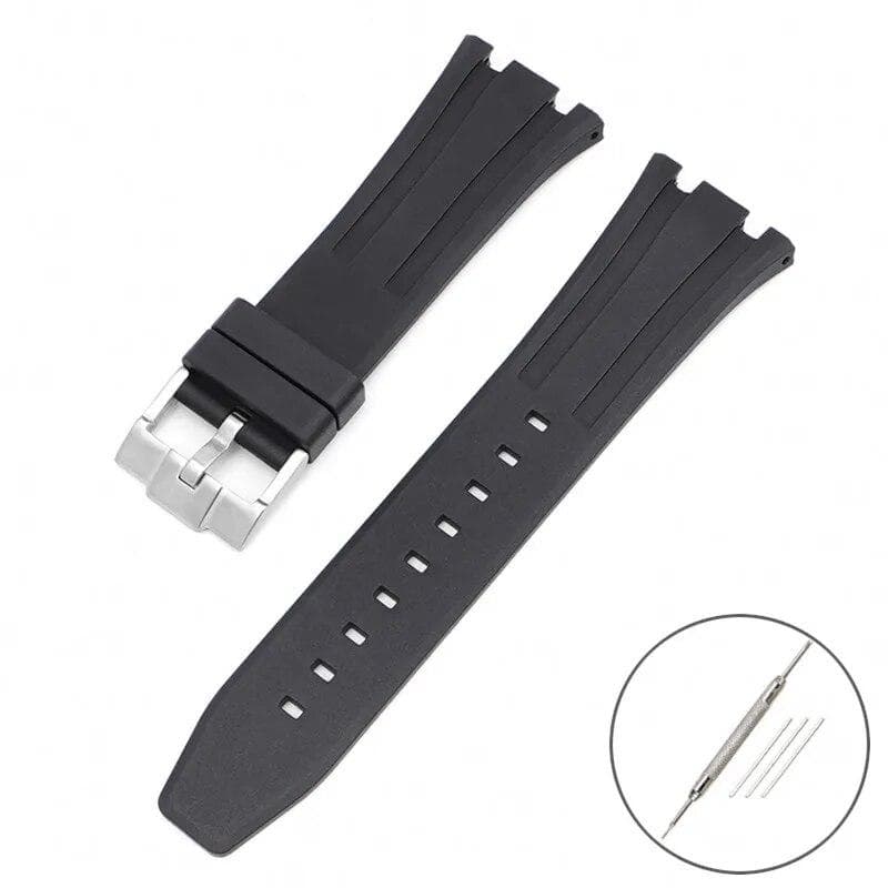 Fluoro Rubber Strap for Audemars Piguet Royal Oak 15400 15500 26331 Butterfly Buckle Men Soft FKM Replace Watch Band for AP 26mm 26mm