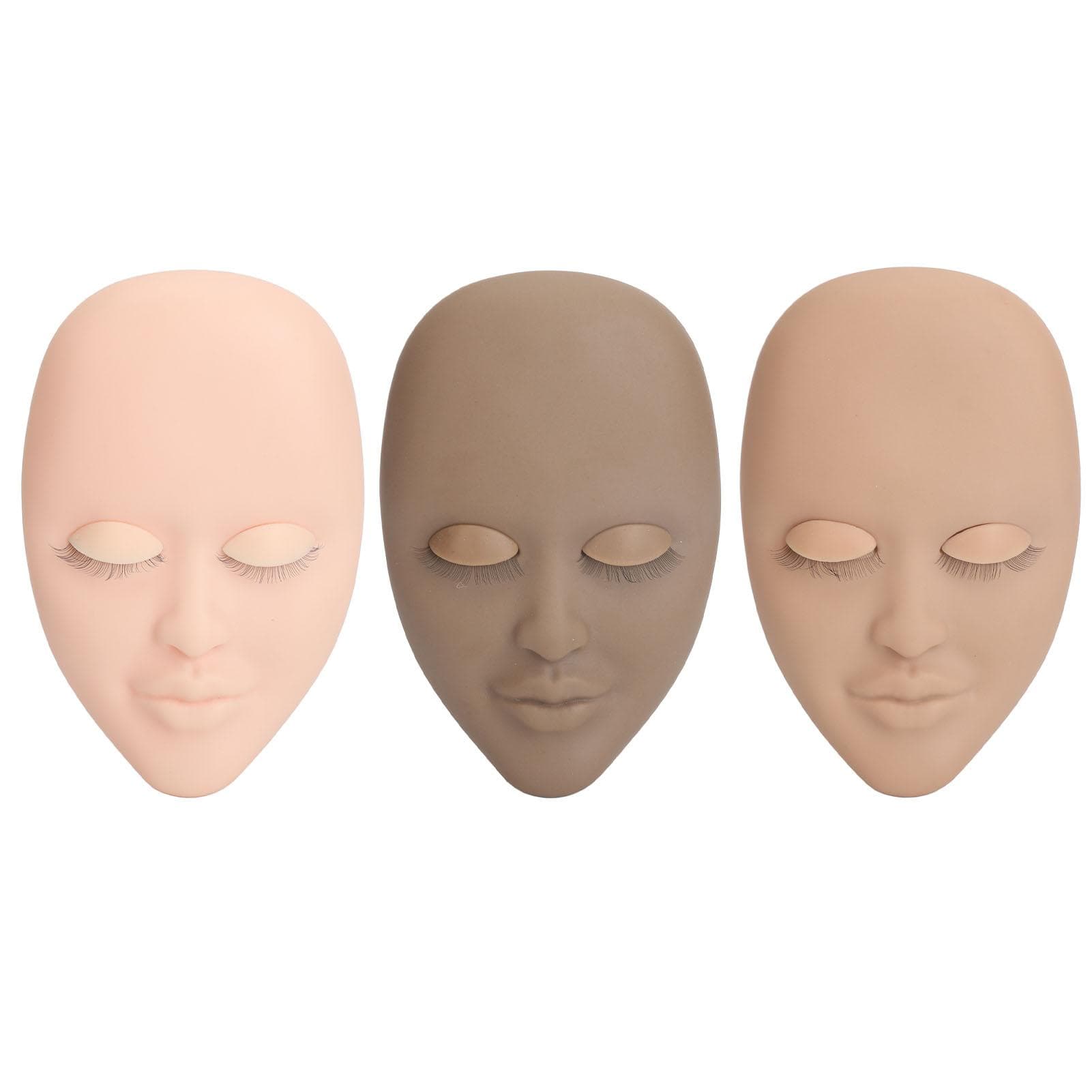 Eyelash Mannequin Head Practice 3 Colors Lash Mannequin Head 9 Pairs Single Layer Replaced Eyelids
