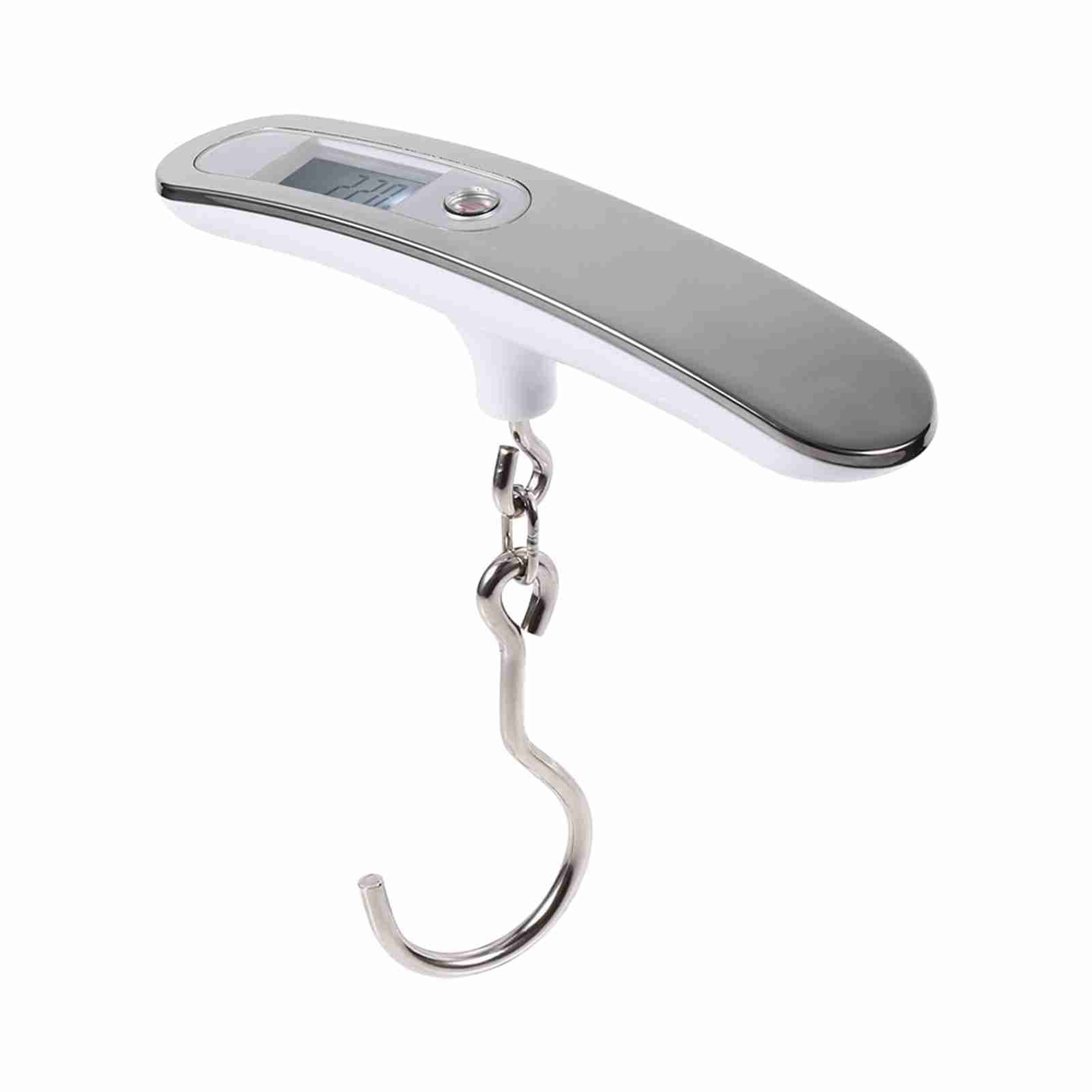 1Pc Travel Hanging Weight High Precision Digital Luggage Scale LCD Display # Silver Color  Strip silver