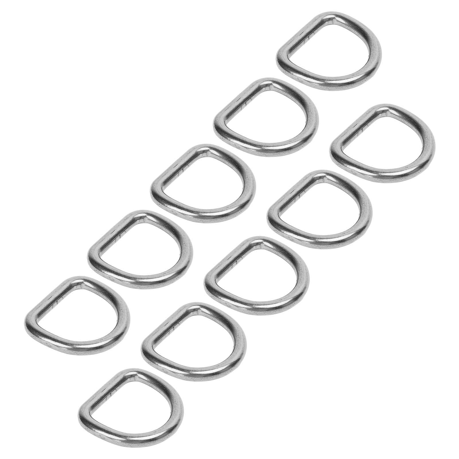 10 PCS 316 Stainless Steel D Ring Seamless Welded Hardware D Buckle Ring Surfboard Kayak