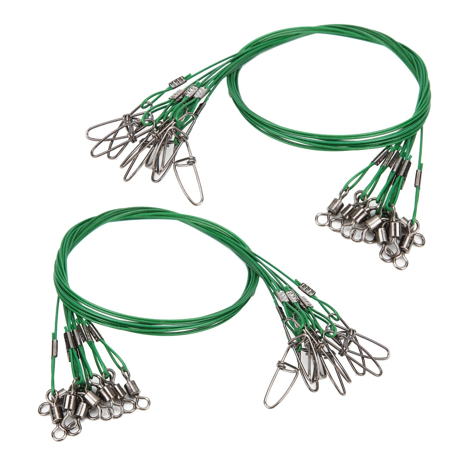 Fishing Wire Line Leash Anti Bite Steel Fishing Line Steel Wire er with Rolling SwivelGreen green