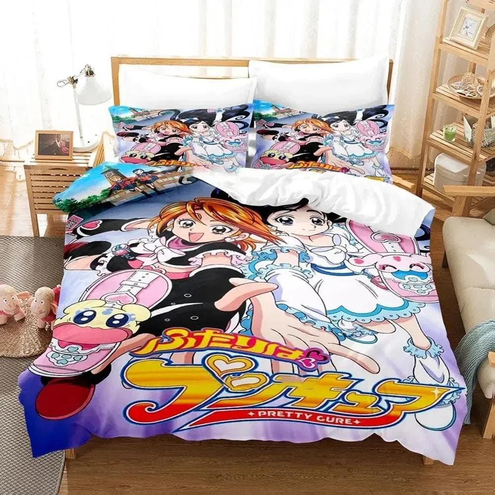 3d Printing Anime Kawaii Pretty Cure Bedding Set Boys Girls Twin Queen Size Duvet Cover Pillowcase Bed Kids Adult Home Textiles 70x133cm 2pcs