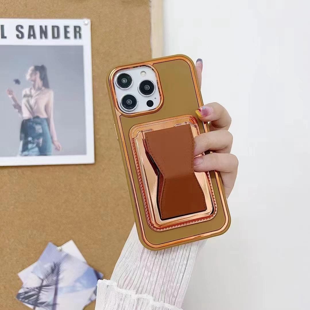 Applicable To Apple 15 Electroplating Card Bag Holder Mobile Phone Case IPhone 13 Large Hole Card Tpu Protective Case Max Apple 14/15 Plus Universal