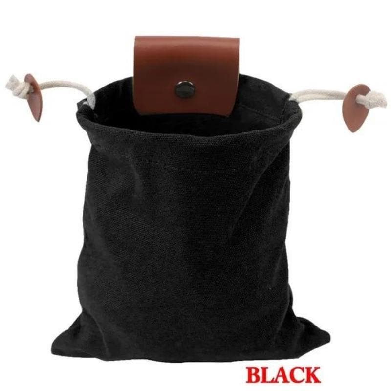 Foraging Bag Canvas Pouch Berry Fruit Collecting Picking Mushroom Storage Bag Outdoor Camping Pouch With Drawstring black