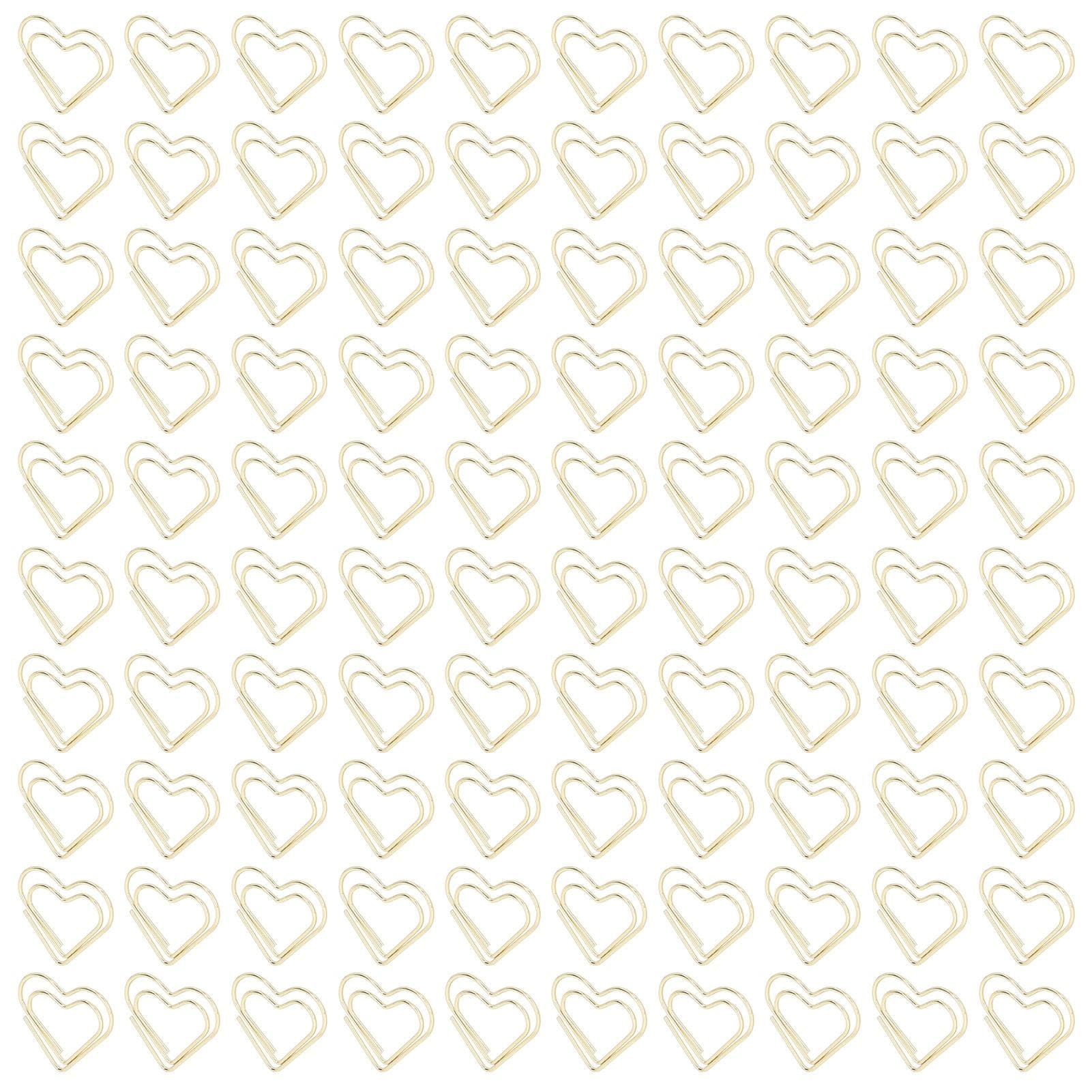 100pcs Paper Clips Portable Cute Mini Electroplated Gold Metal Paper Clips for Office Home File