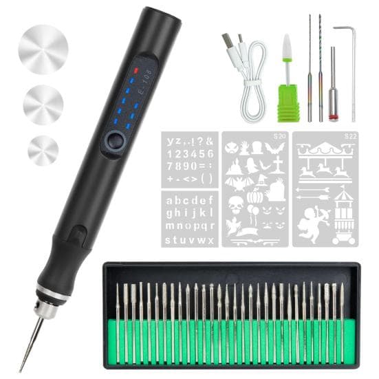 USB Rechargeable Engraving Pen Cordless Mini Electric Engraver Etching Machine Rotary Tool Engraved Jewelry Glass Stone Tool dark gray