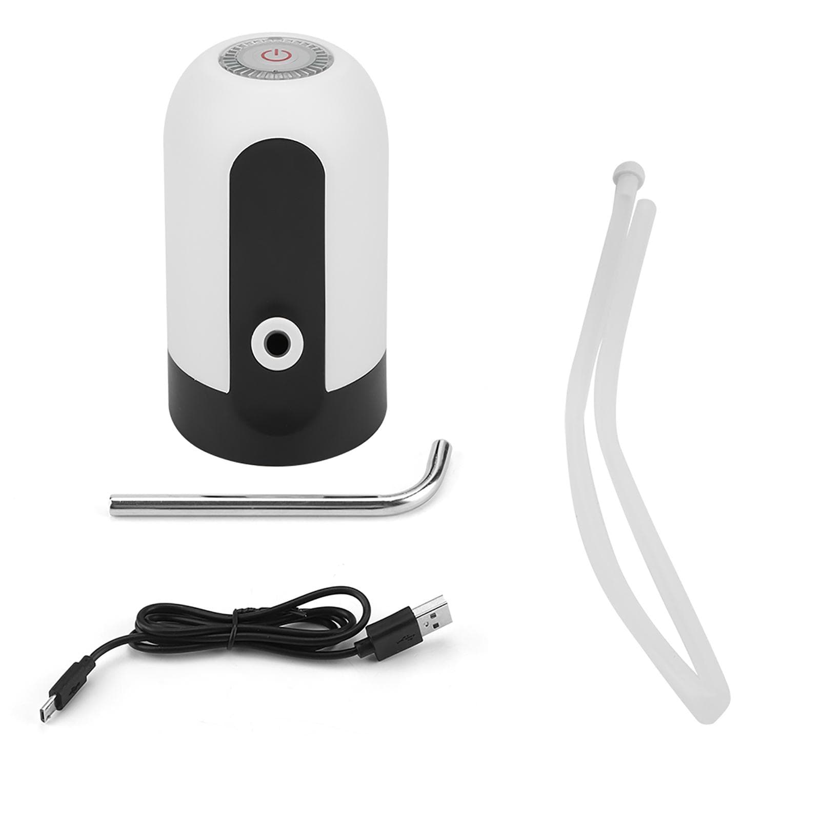 Portable LED Light Bottled Water Pump USB Rechargeable Dispenser for Home Office (White) White