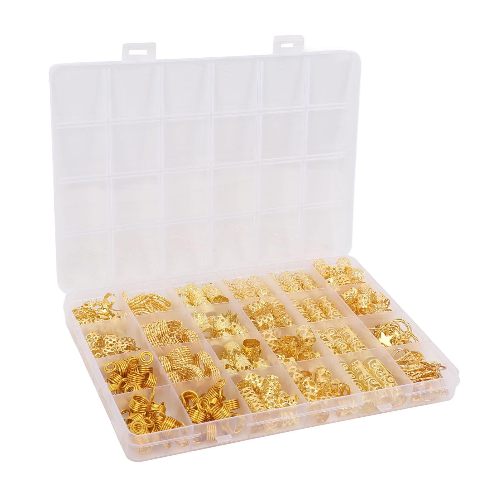375pcs Dreadlocks Jewelry Braids Metal Coils Rings Cuffs Metal Coils Rings Cuffs Pendents Hair gold