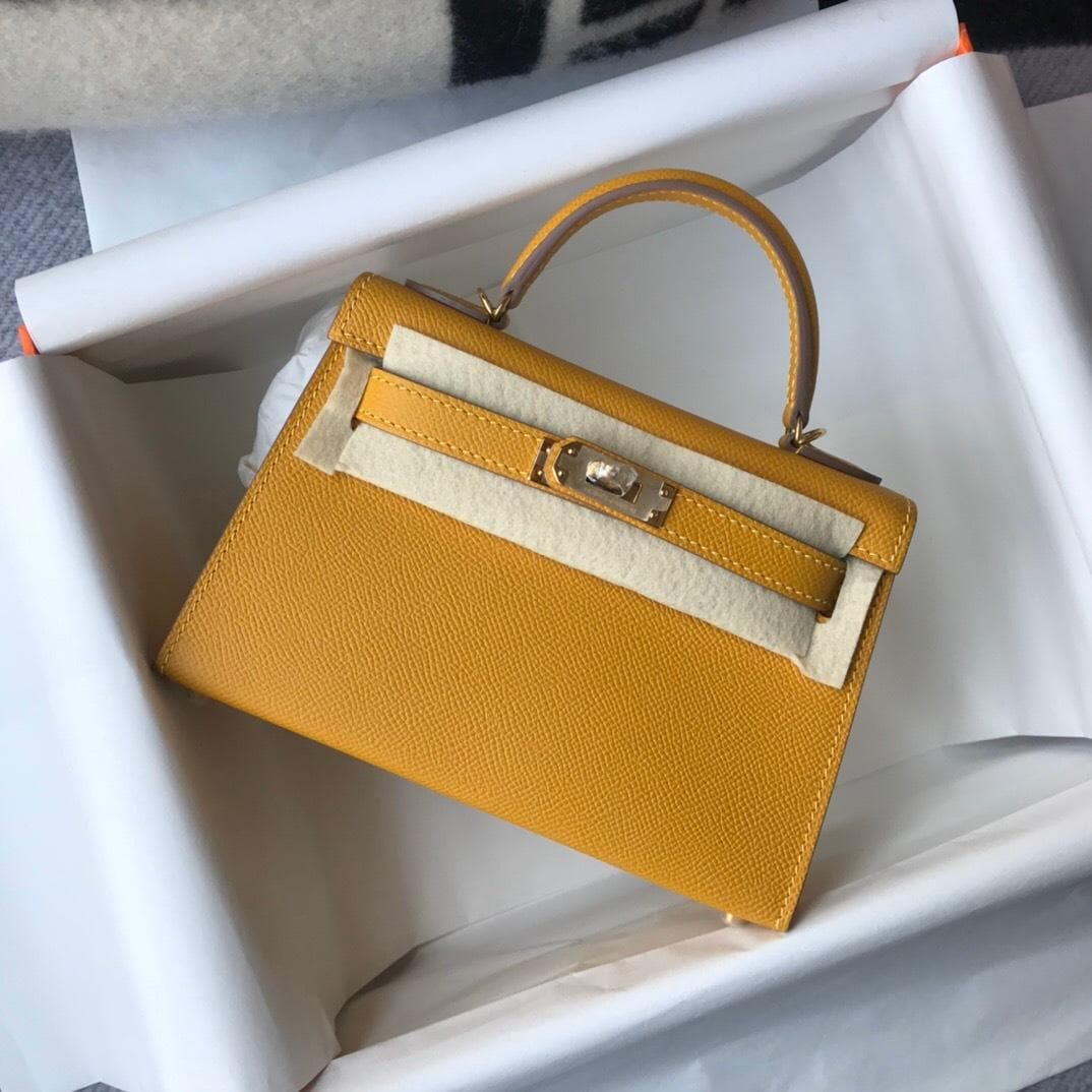New Genuine Leather Second-generation Bag Mini Bag Palm Print Cowhide Single Shoulder Women's Crossbody Bag Classic Fashionable And Versatile 19cm+box with silk scarf yellow