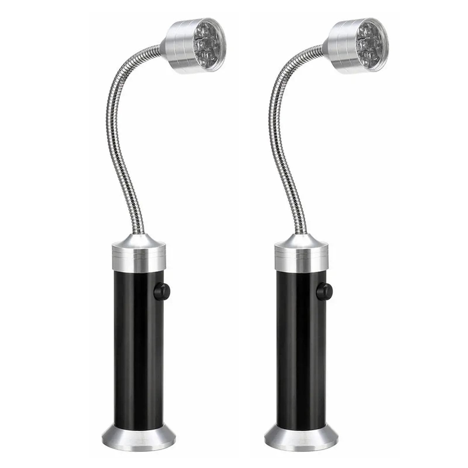 2Pcs 9 LEDs BBQ Grill Light with Magnetic Base Tool Lamp with Plastic Case Flashlight Night Light black