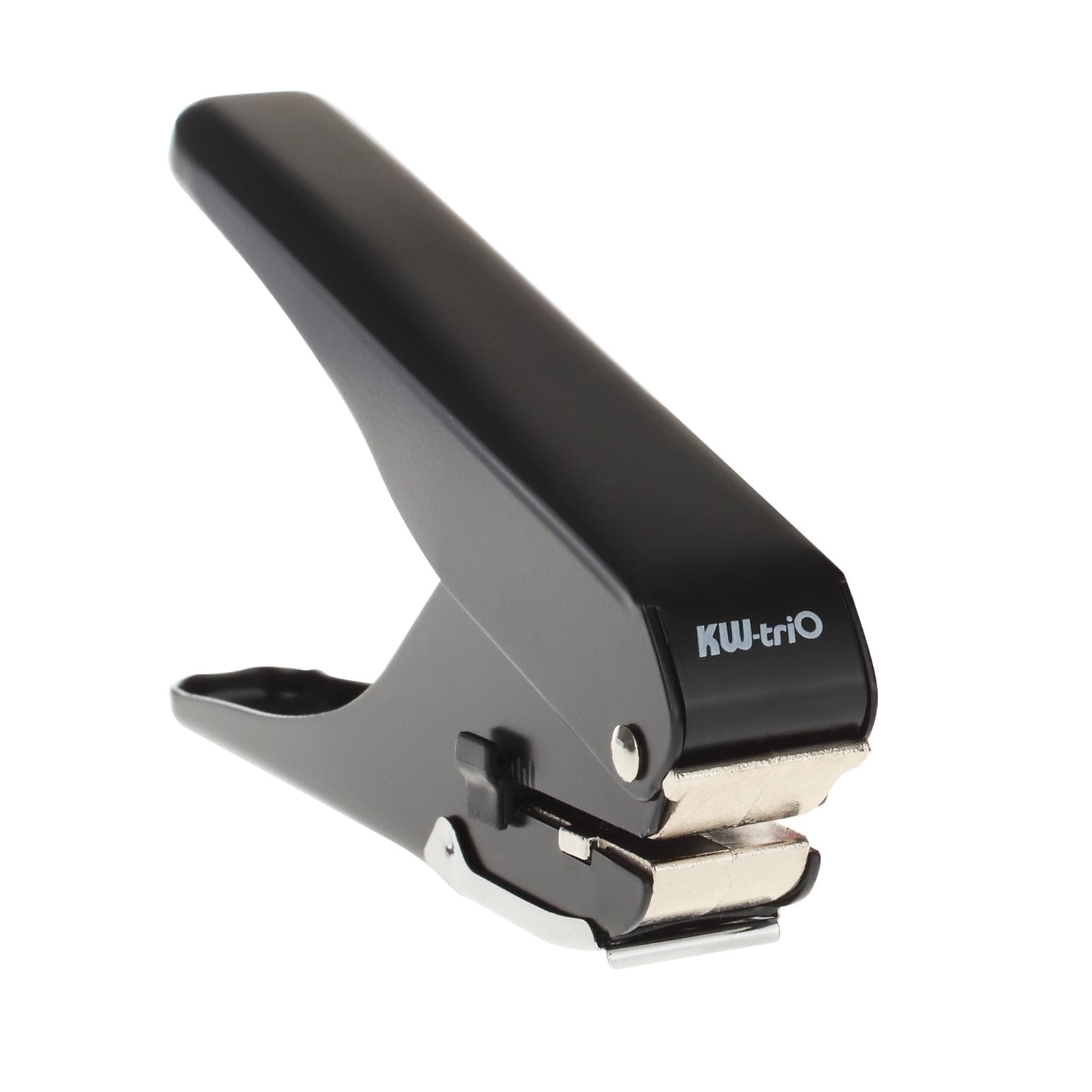 KW-triO Heavy-Duty Slot Metal Single Hole Puncher 1-Hole Paper Punch 10 Sheet Capacity for ID Card black