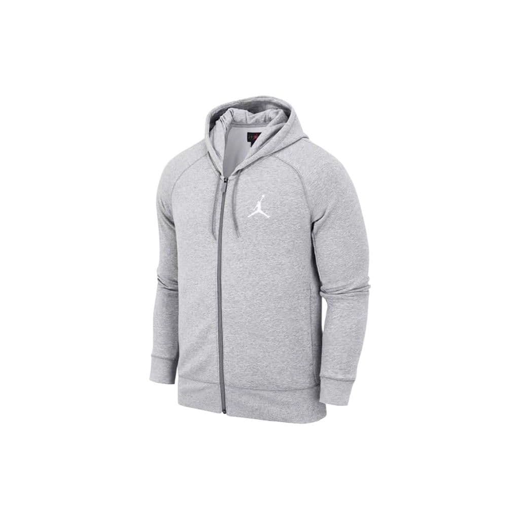 Jordan Logo Print Zip Hoodie Jacket Men Outerwear Gray AH3932-063 XXXL