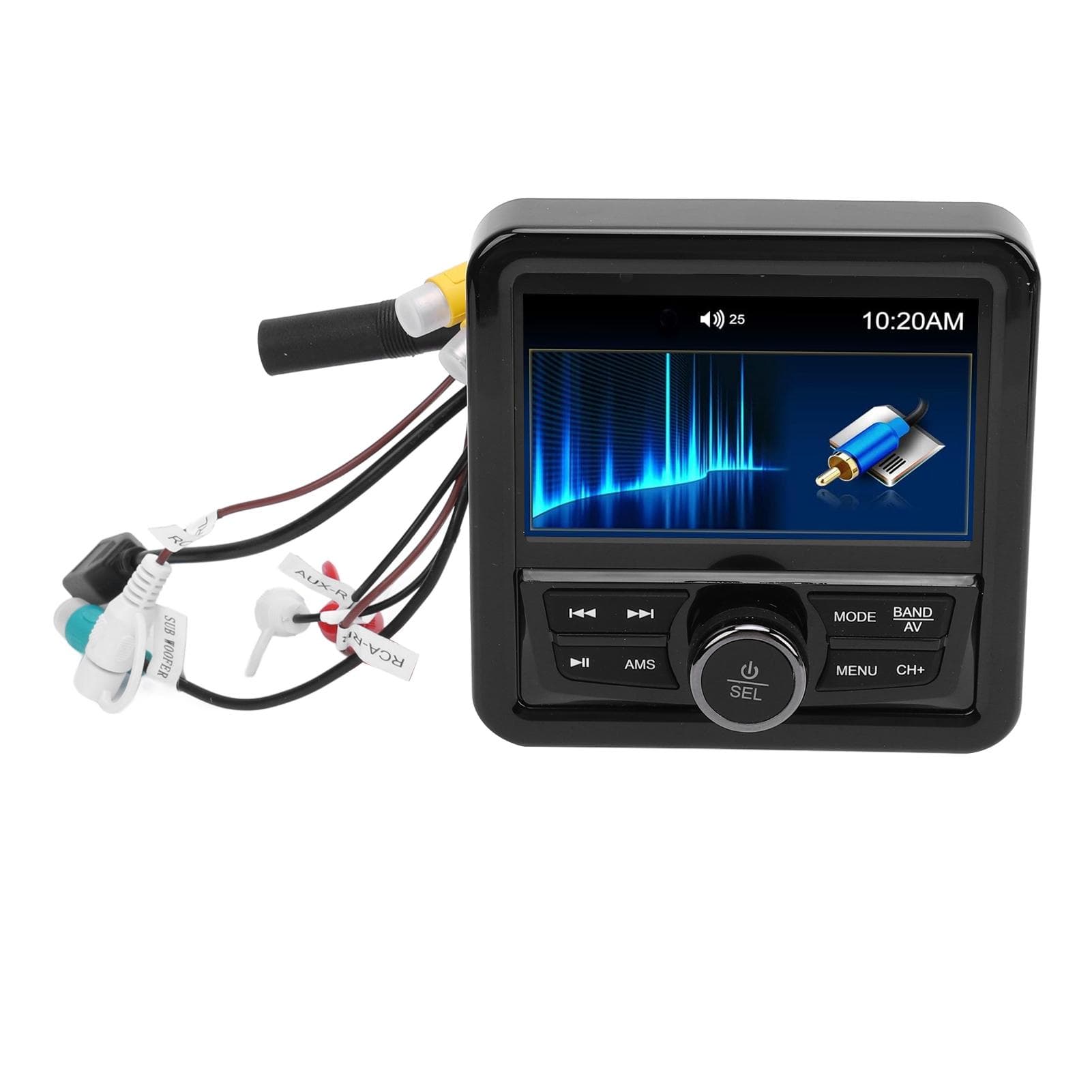 Marine Gauge Receiver 4 Inch Display Built in Amplifier Bluetooth MP5 Player Marine Boat Stereo