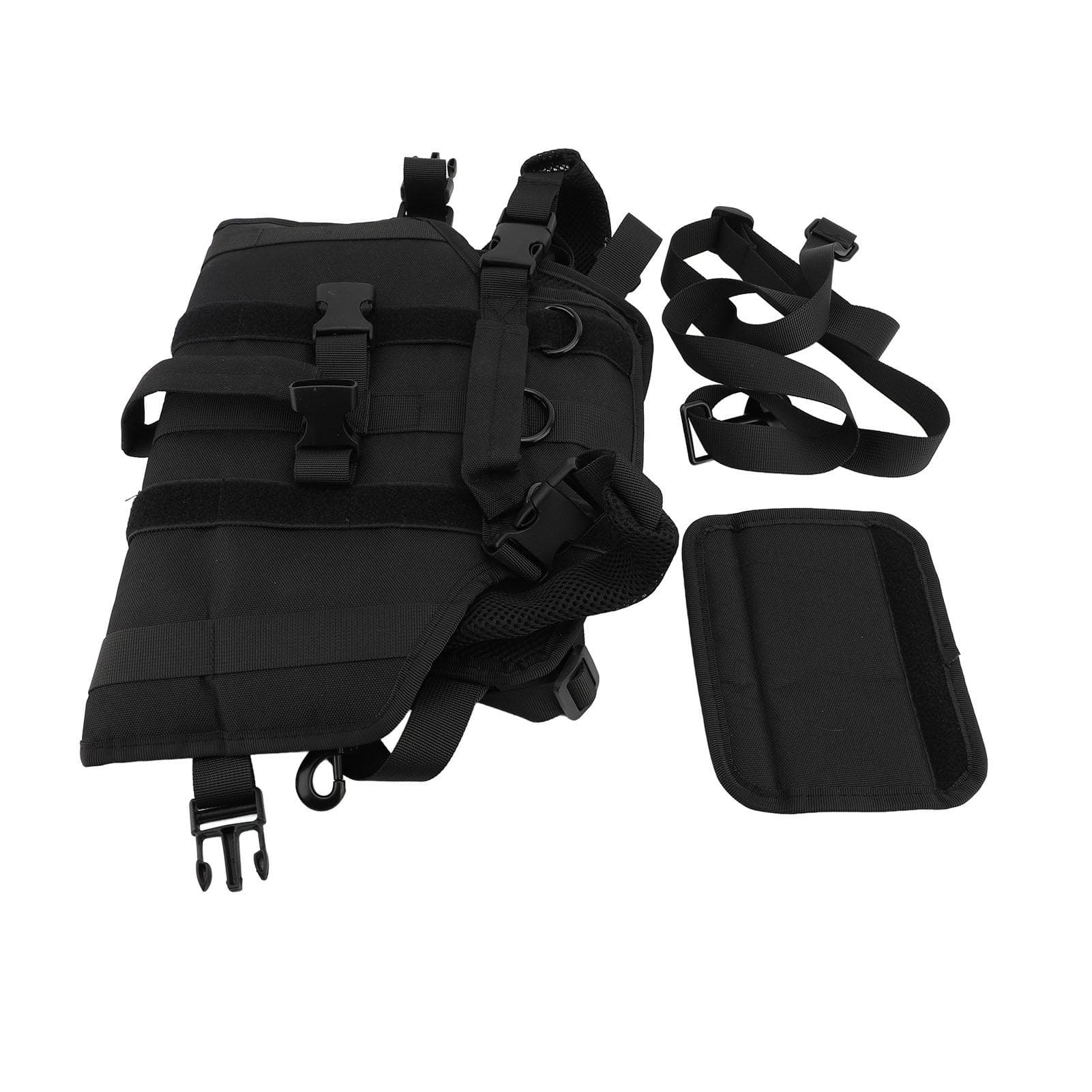 Dog Harness Vest 360 Deg Support Nylon Detachable Hind Leg Strap Breathable Training Dog Vest Black L(for 6.5-9kg) black
