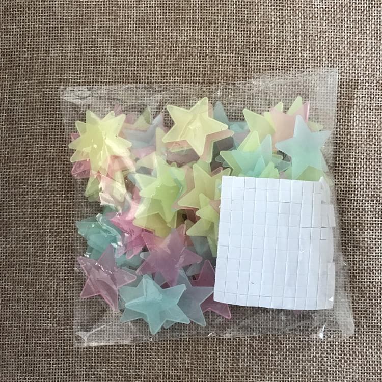 100pcs Wall Stickers Decal Glow In The Dark Baby Kids Bedroom Home Decor Color Stars Luminous Fluorescent Wall Stickers Decal multicolour