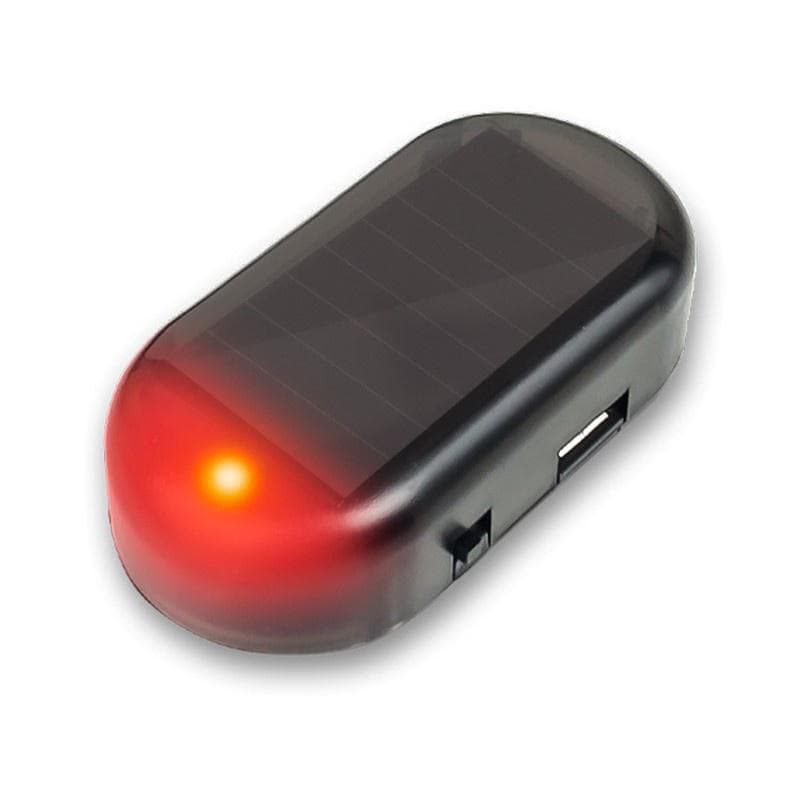 1Pcs Car Solar Warning Light Dummy Alarm Simulation Anti-theft Universal LED Camera Interior Lamp red
