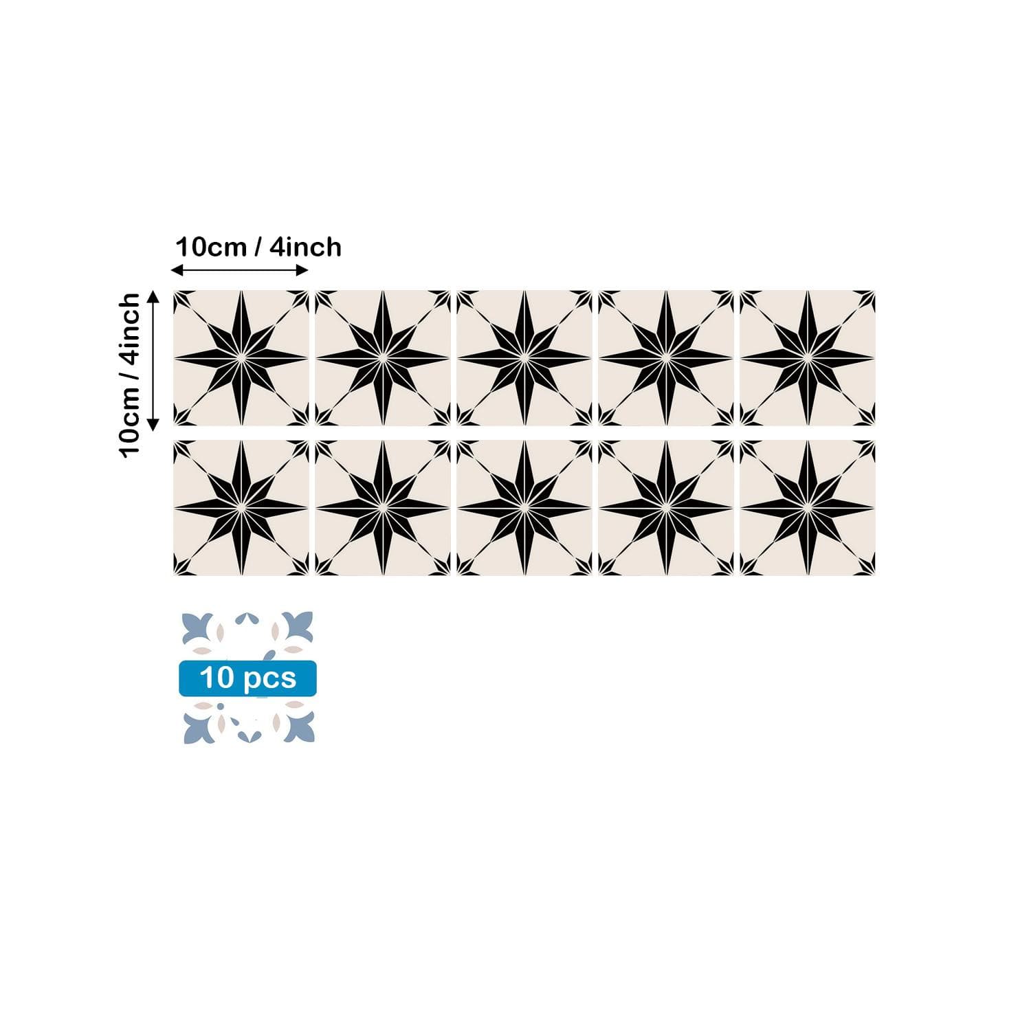 10pcs Bohemian Style Self-Adhesive Tile Wall Stickers,Waterproof Living Room Kitchen Bedroom Wall Decals, Vinyl Wall Stickers, Home Wall Decor 10pcs beige