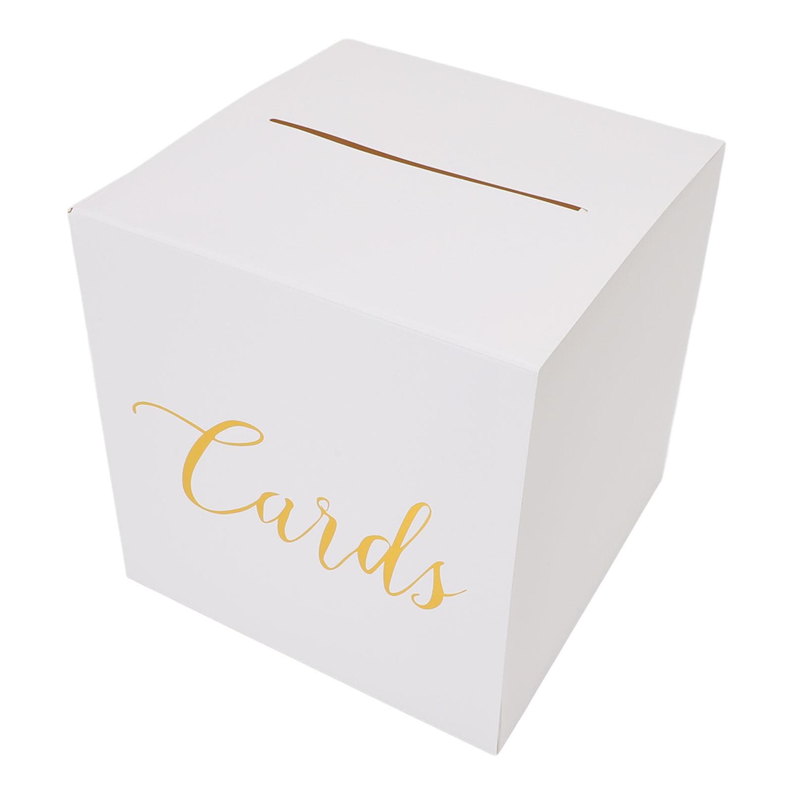 White Card Box 22x22x22.5cm Simple Elegant Card Receiving Box with 10 Blank Cards for Wedding Party