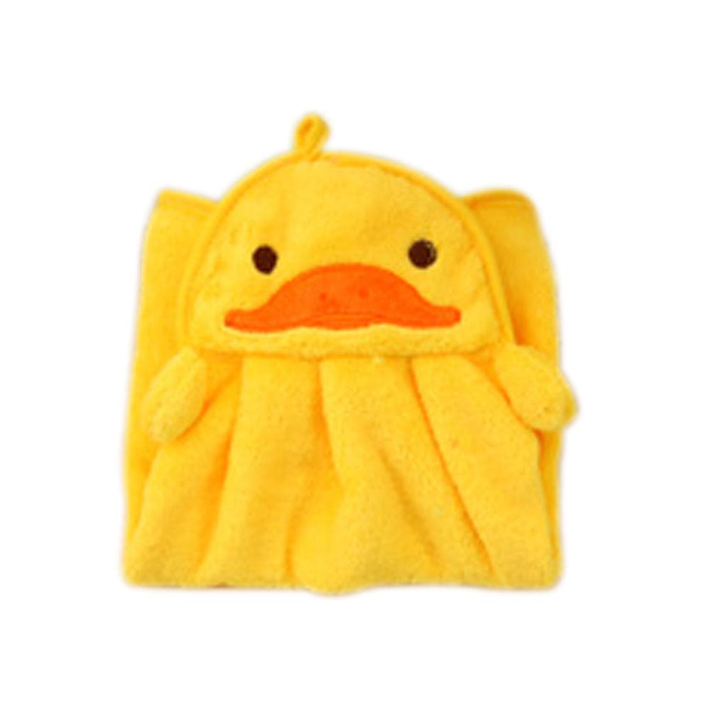 Lovely Cartoon Children Microfiber Hand Dry Towel For Kids Soft Plush Fabric Absorbent Hang Towel Kitchen Bathroom Bath Wipe yellow