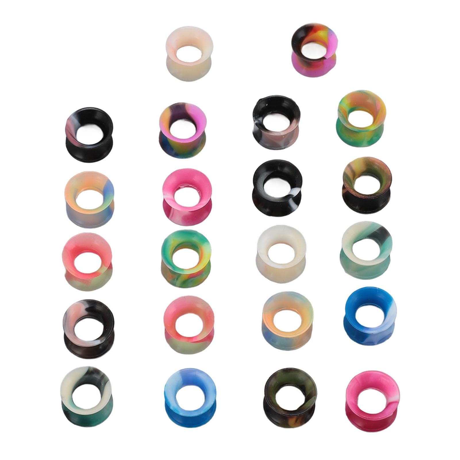 11 Pairs 10mm Silicone Ear Gauges Stretching Kit Mixed Colors Soft Flexible Earring Tunnel