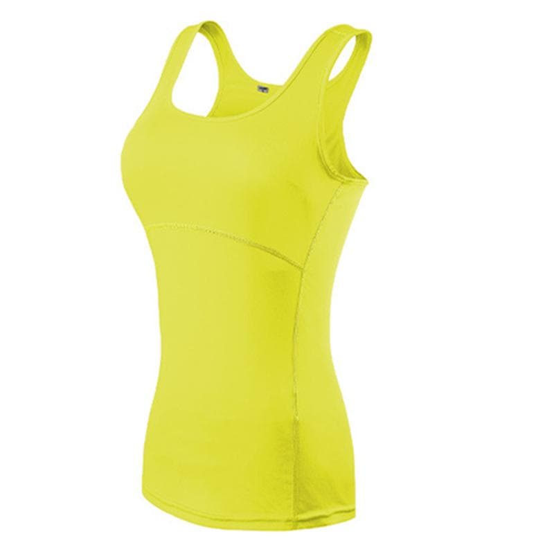 Sportswear Women's Yoga Vest Fitness Sport Shirt Sleeveless Home Gym Workout Running Tanks Tops XL yellow