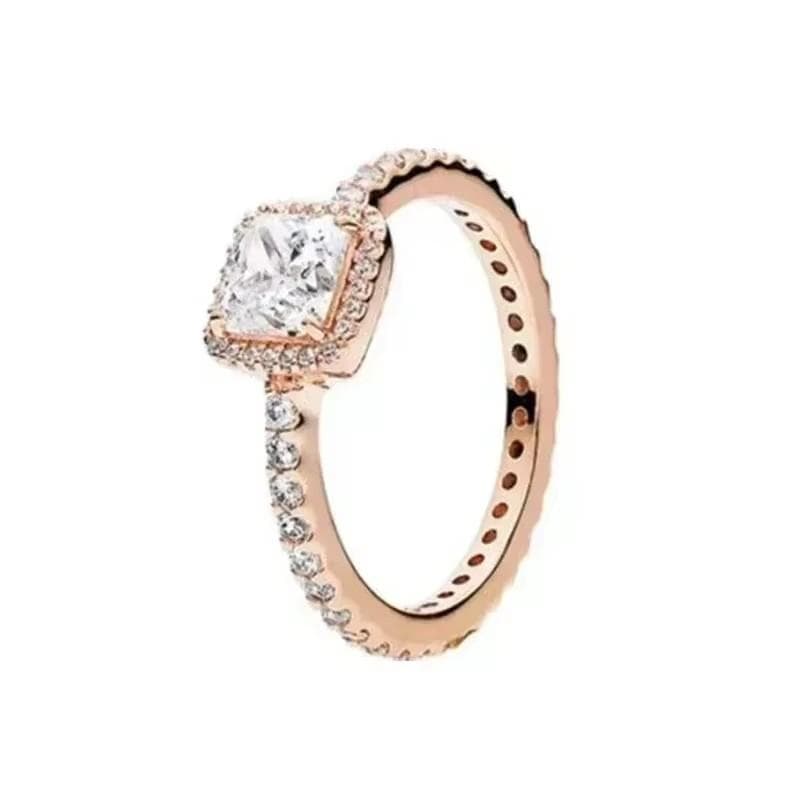 925 Sterling Silver Classic Dazzling Crown Round Hearts Ring Exquisite Women's Light Luxury Charm Ring Jewelry Gift 5&cubic zirconia purple