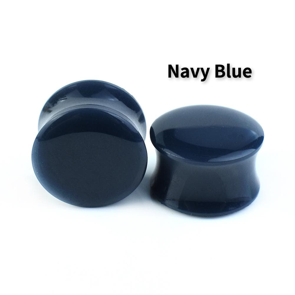 6-50mm Colourful Acrylic Ear Gauges Tunnels Stretchers Expander Double Flared Plug Body Jewelry 38mm navy blue