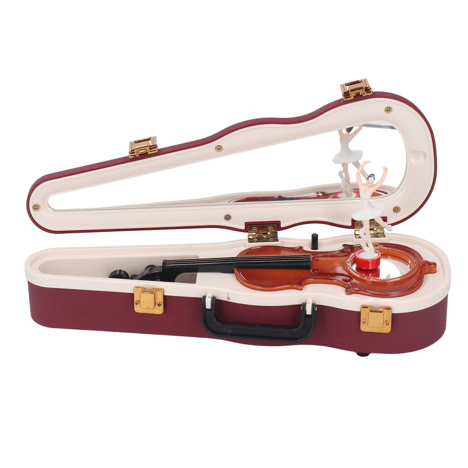 Violin Music Box Small Classical Elegant Art Violin Music Box Toy with Rotating Dancing Girl for