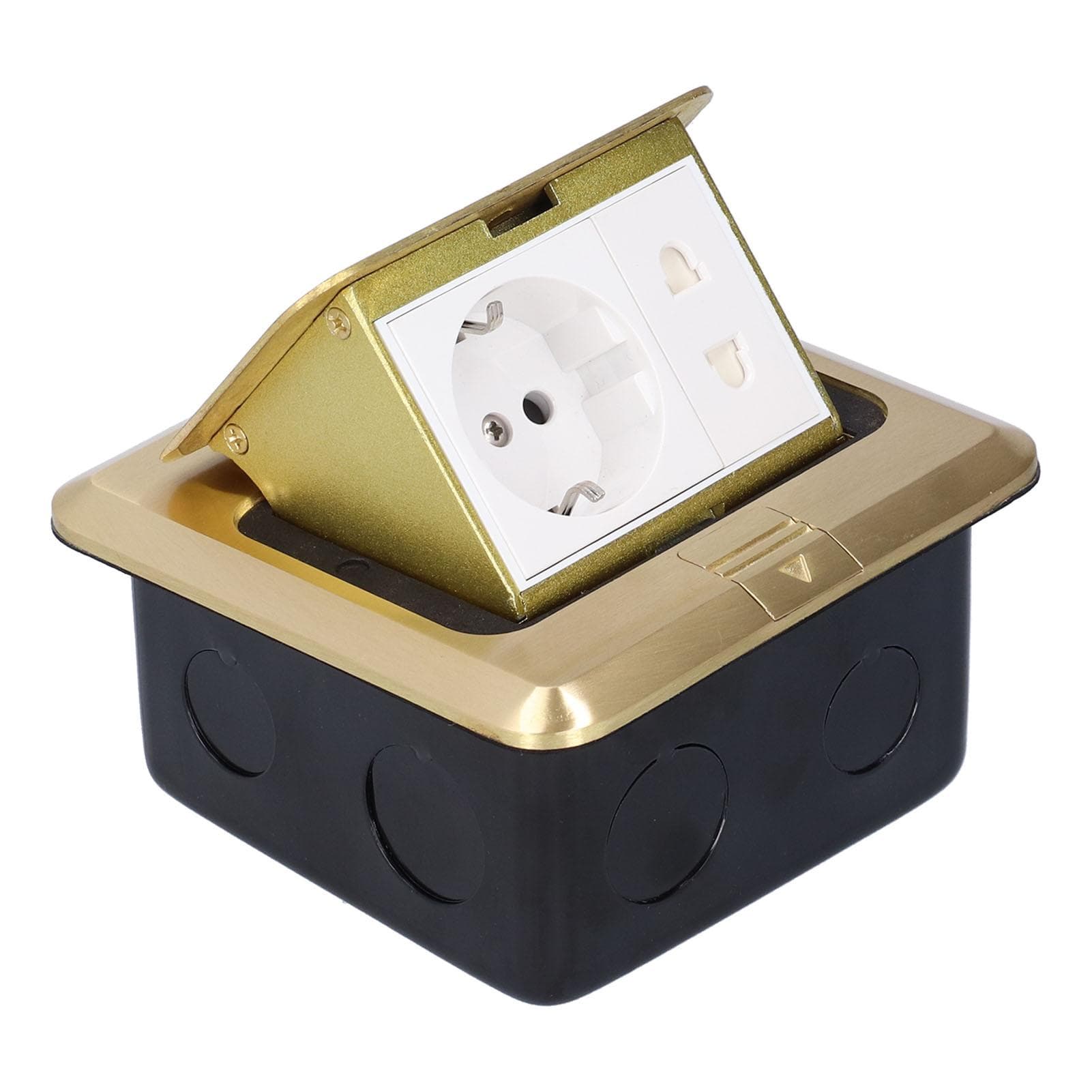 Popup Floor Socket Waterproof Brass Electrical Outlet 16A with 2?Port Socket