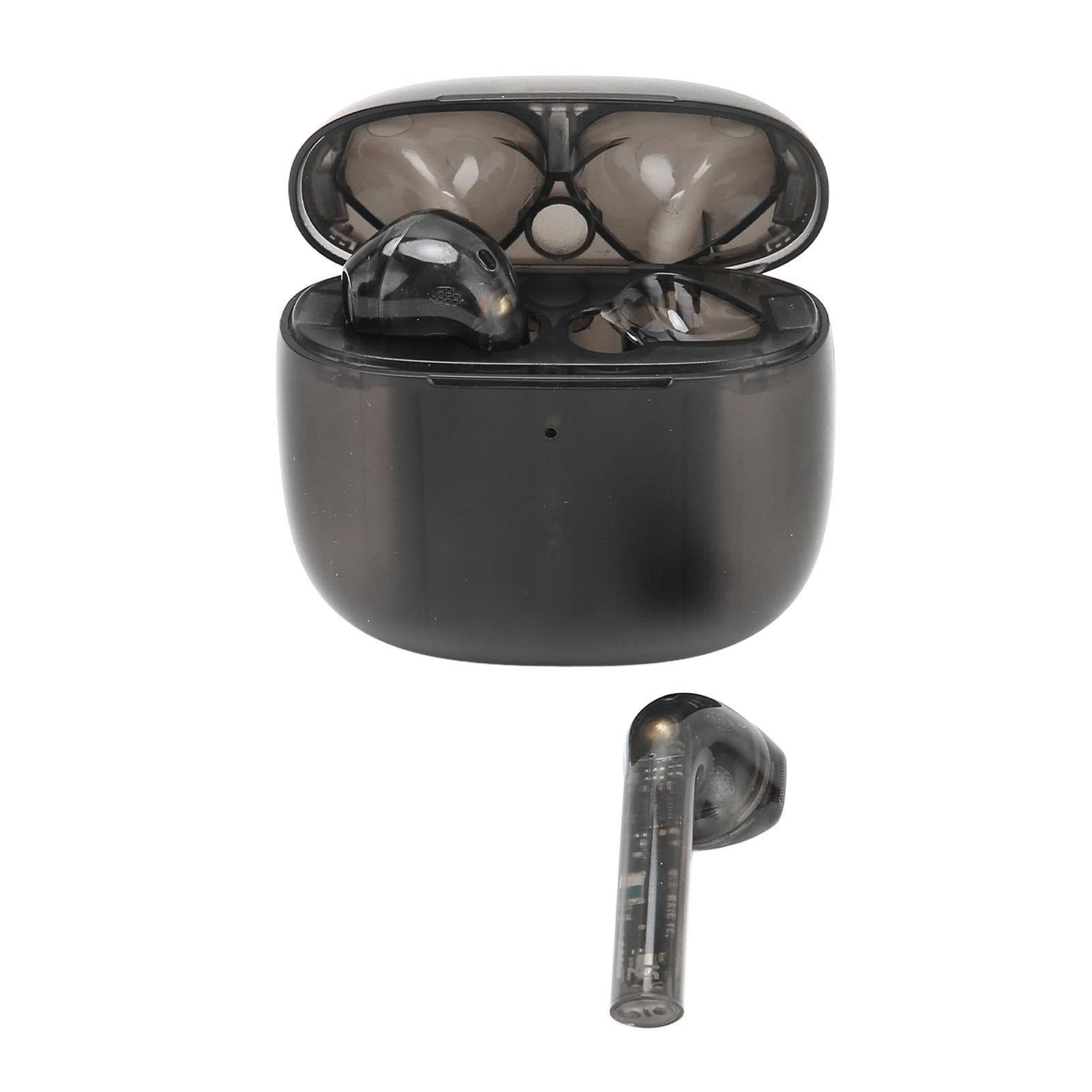 Bluetooth Earbuds Stereo Noise Cancelling Mic Wireless Earphones with Charging Case for Running transparent black