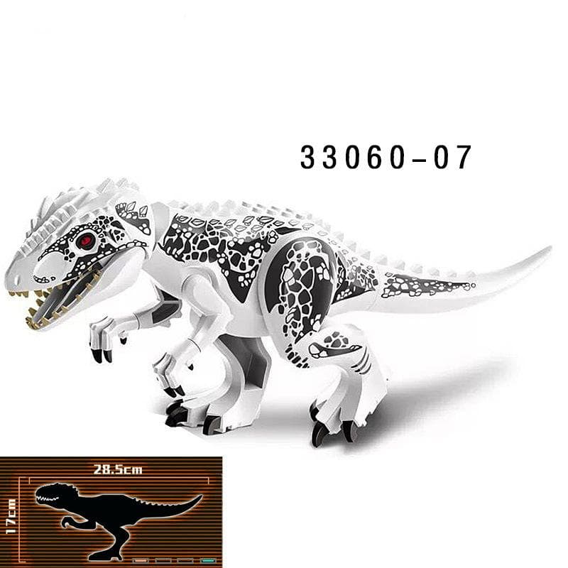 28CM Huge Raptor Carnotaurus Building Blocks Dinosaur Bricks Tyrannosaurus T-Rex Assemble Kids Toys Kids Gift Christmas Gifts 07 white