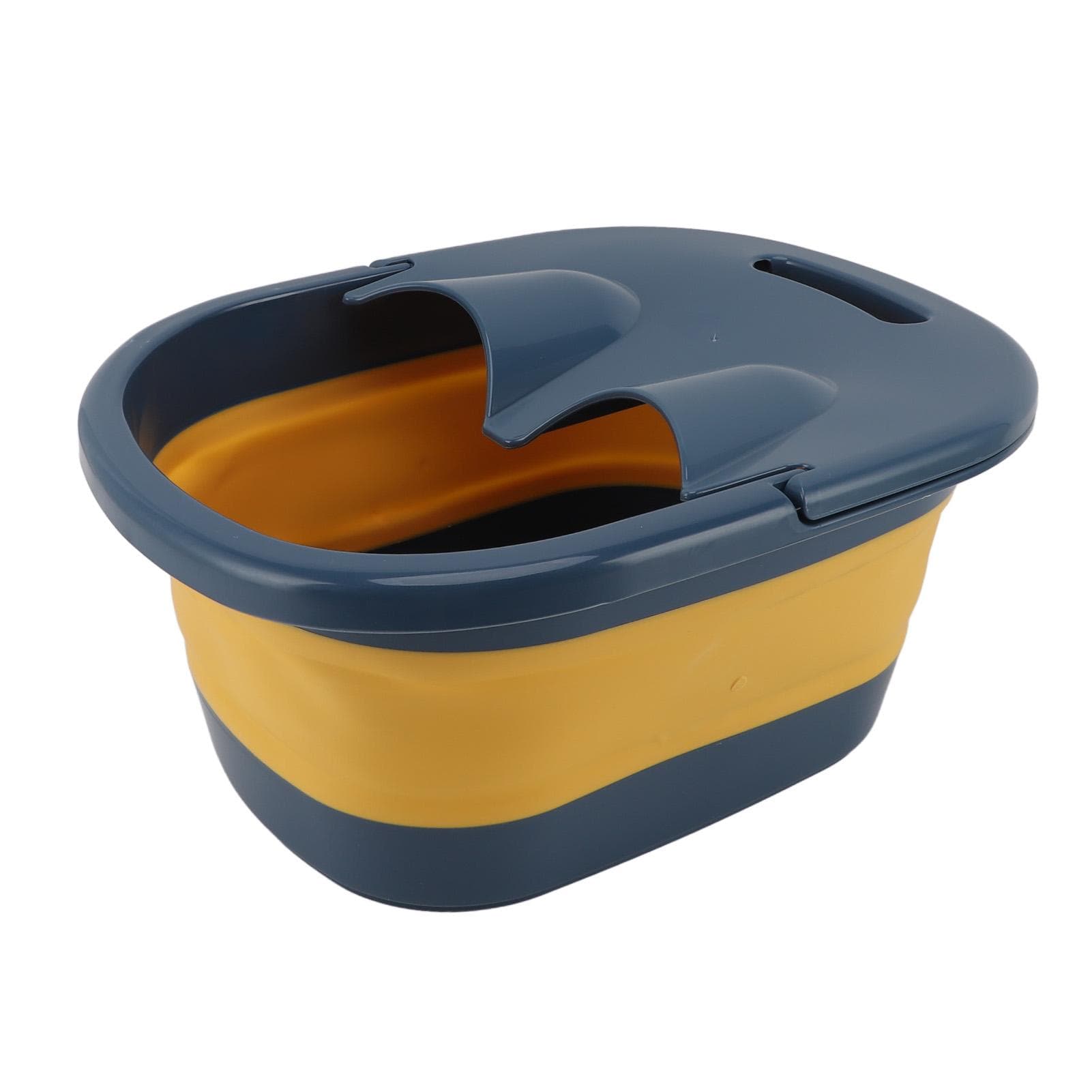 Foldable Foot Bath Basin with Massage Acupoint PP Silicone Foot Soaking Bucket for Soaking Feet yellow