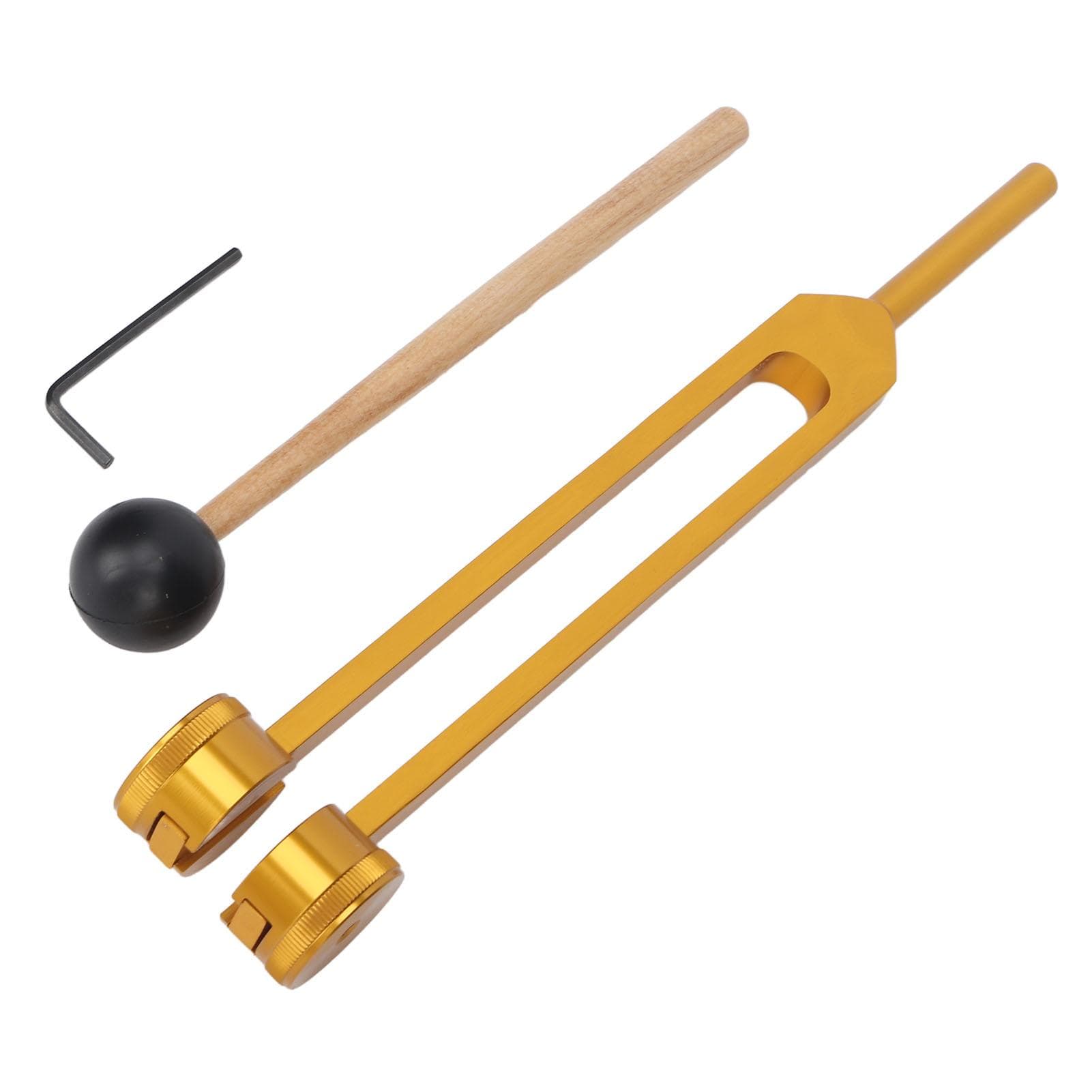 128HZ Tuning Fork Set for Healing Stress Relief Aluminum Alloy Medical Tuning Fork with Hammer for gold