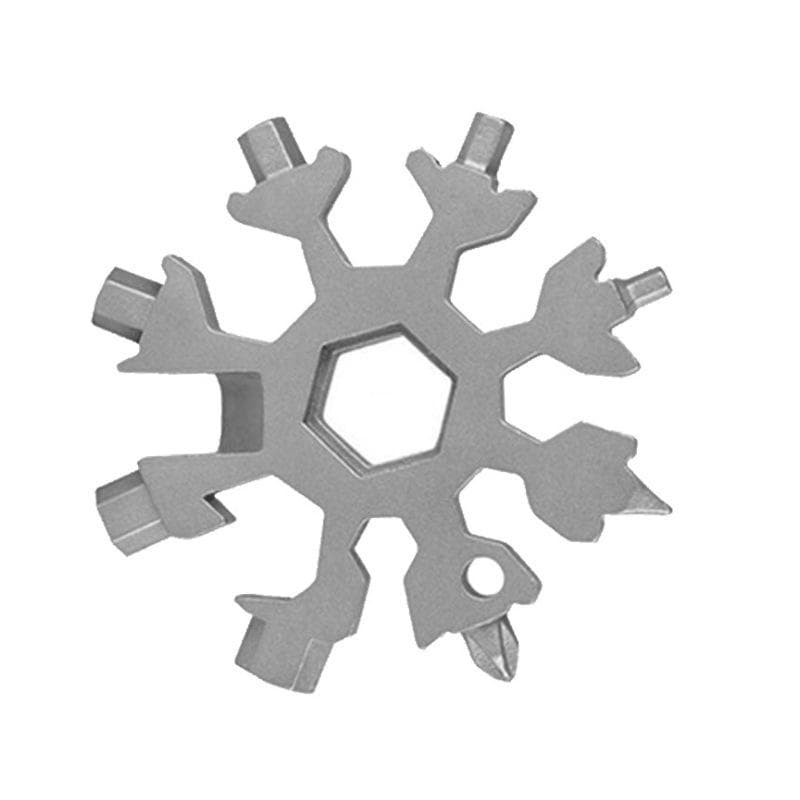 18 in 1 Snowflake Tool Card Multifunctional Screwdriver Wrench Stainless Steel white