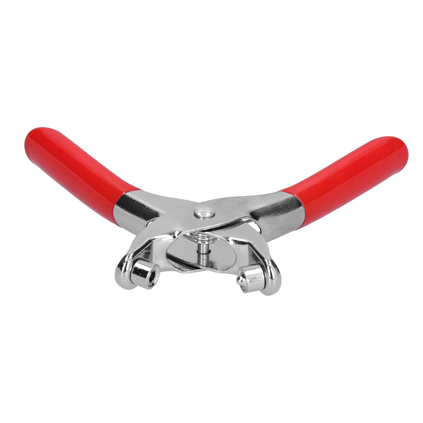 Eyelet Pliers Setter Chrome Plated Plastic Dipping Handle 6in Red with 100Pcs Rivets