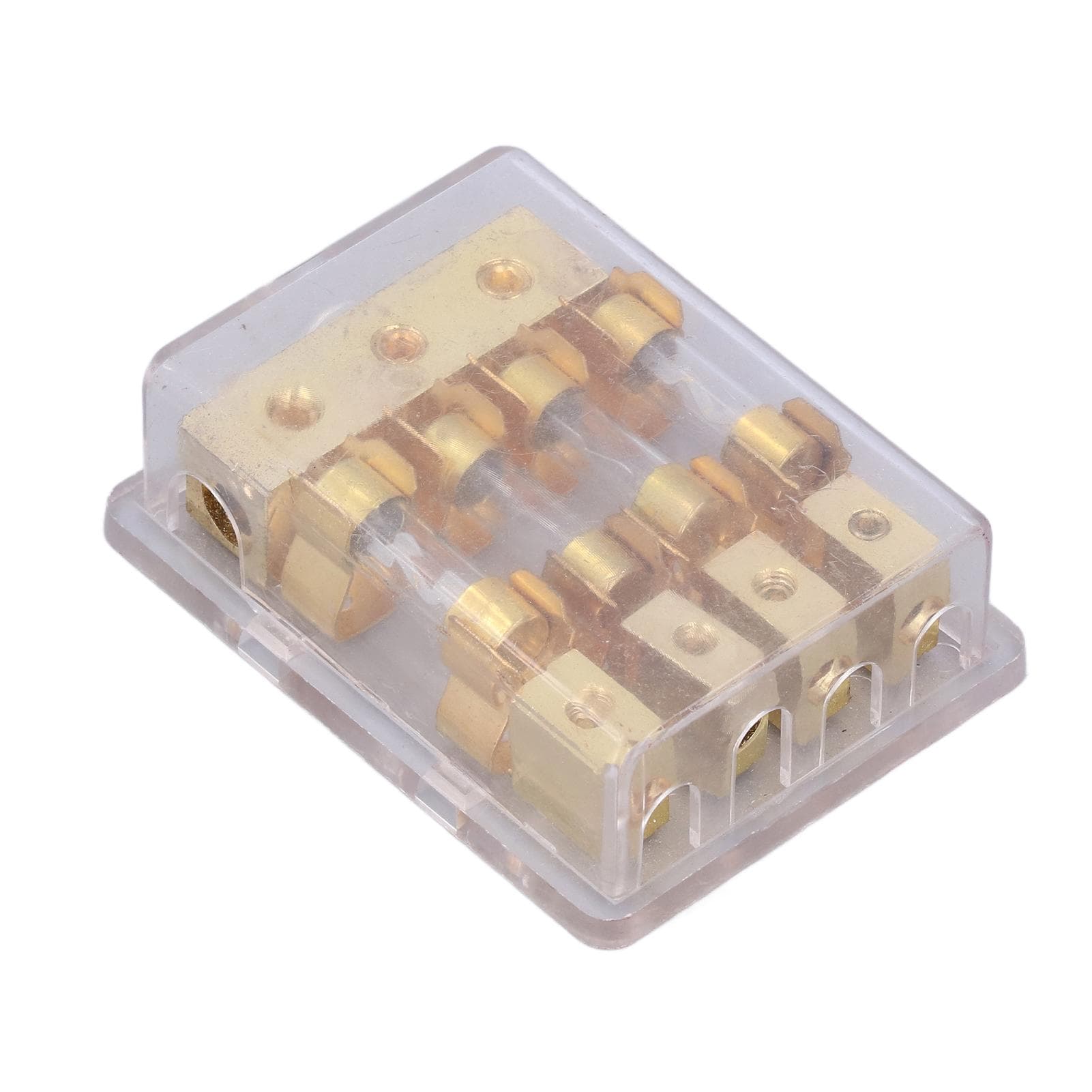 Power Distribution Block Car Audio Splitter 1 In 4 Out Ground Distributor Fuse Holder 60A