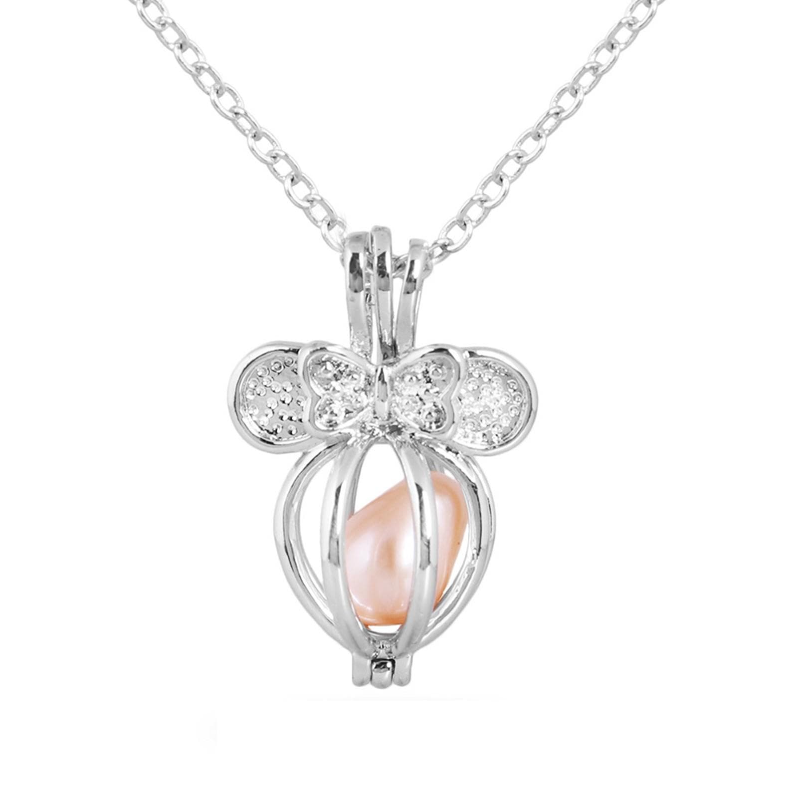 Natural Pearl Wishing Box Pendant Necklace One Size