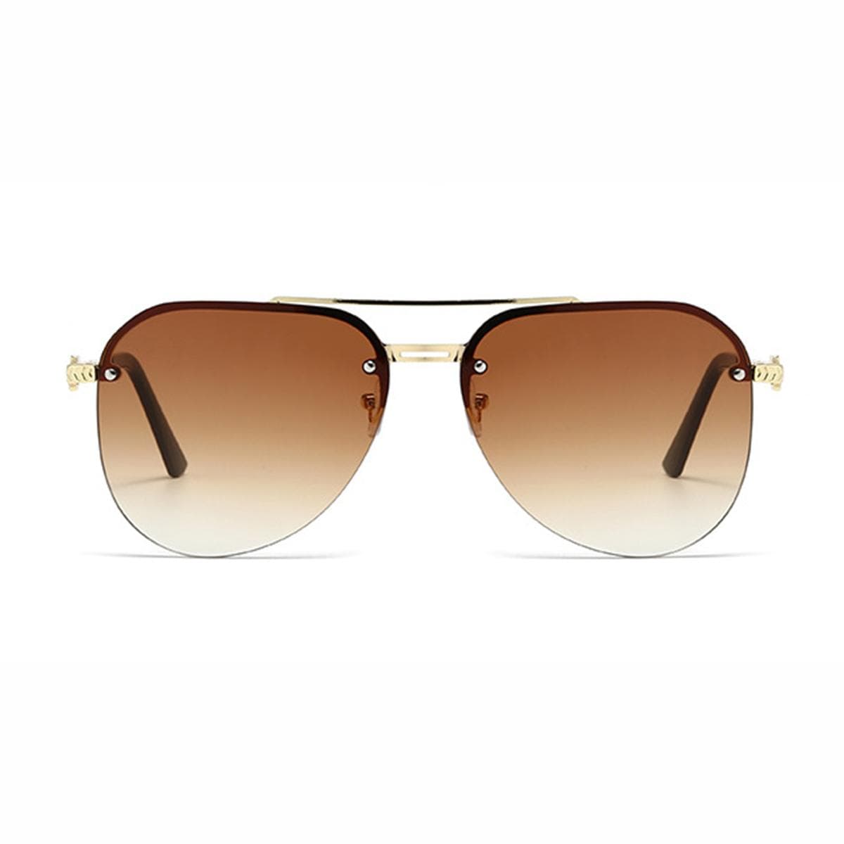 Half Frame Toad Sunglasses Big Frame UV Protection Small Face Fashion Double Beam Driving Shades for Men Women